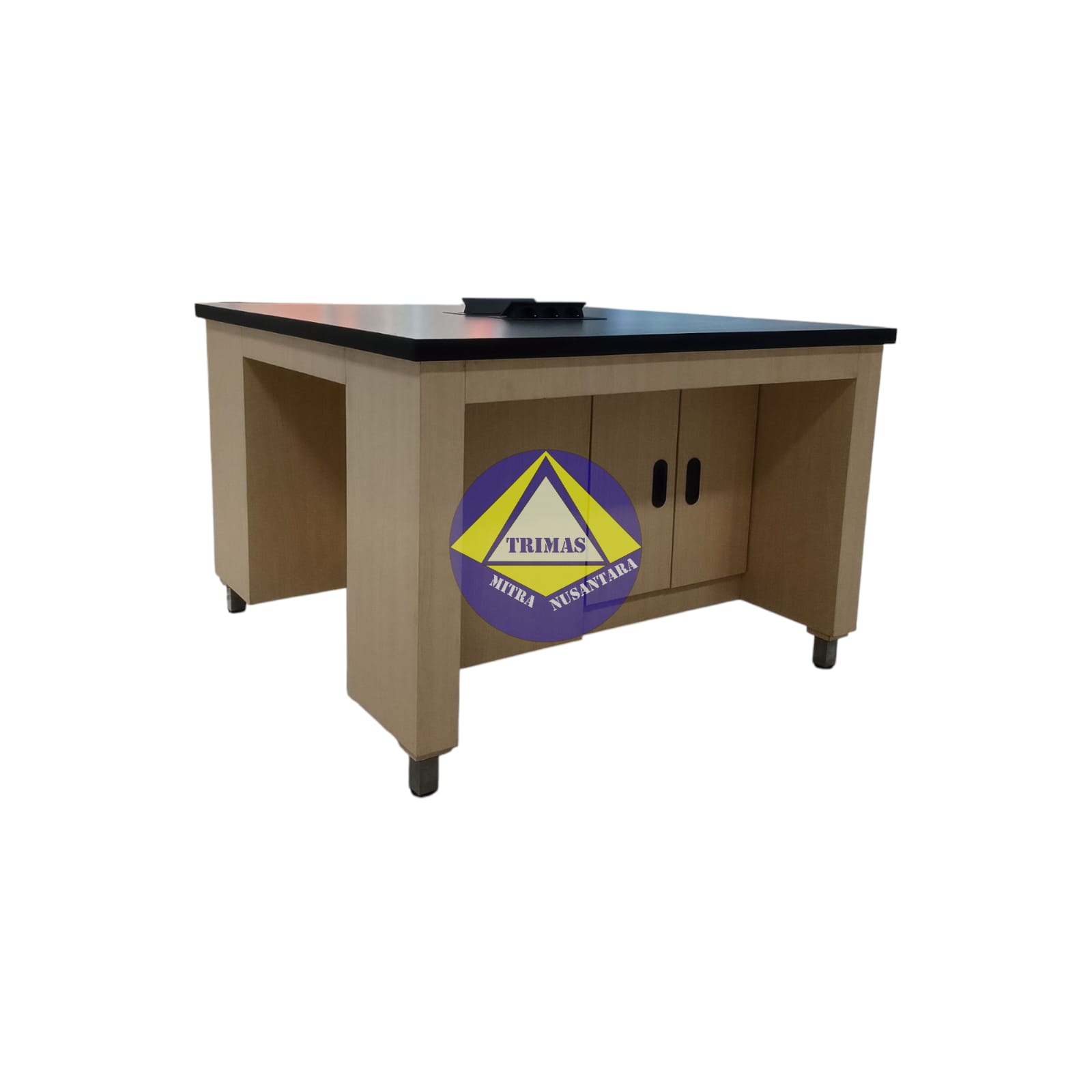 Meja Laboratorium (Island Bench) Plywood - 120x120x80 Cm